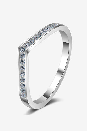 Minimalist Moissanite Rhodium-Plated Ring-Teresa's Fashionista LLC