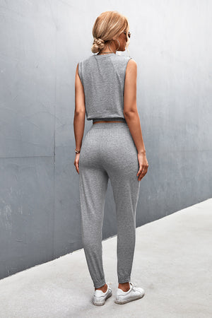 Sleeveless Top and Joggers Set-Teresa's Fashionista LLC