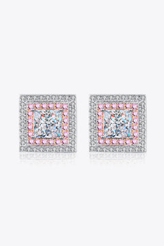 Moissanite Square Stud Earrings-Teresa's Fashionista LLC
