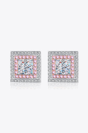 Moissanite Square Stud Earrings-Teresa's Fashionista LLC