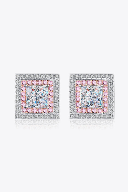 Moissanite Square Stud Earrings-Teresa's Fashionista LLC