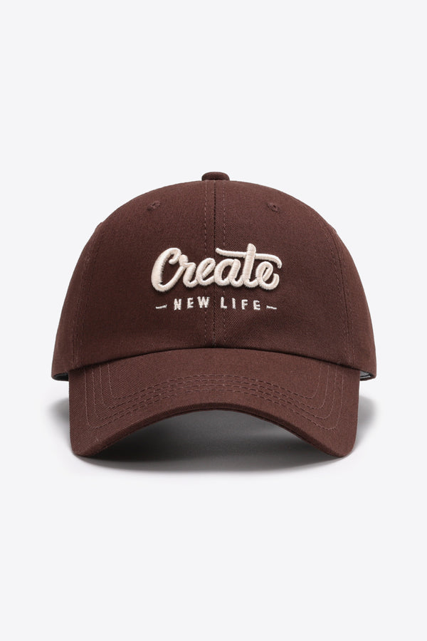 CREATE NEW LIFE Adjustable Cotton Baseball Cap-Teresa's Fashionista LLC