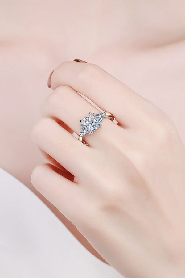 3 Carat Moissanite 925 Sterling Silver Rhodium-Plated Ring-Teresa's Fashionista LLC