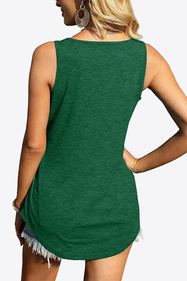 Curved Hem Square Neck Tank-Teresa's Fashionista LLC