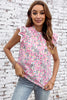 Floral Mock Neck Short Sleeve Blouse-Teresa's Fashionista LLC