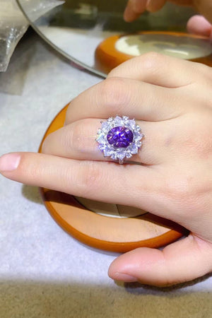 3 Carat Moissanite Platinum-Plated Ring-Teresa's Fashionista LLC
