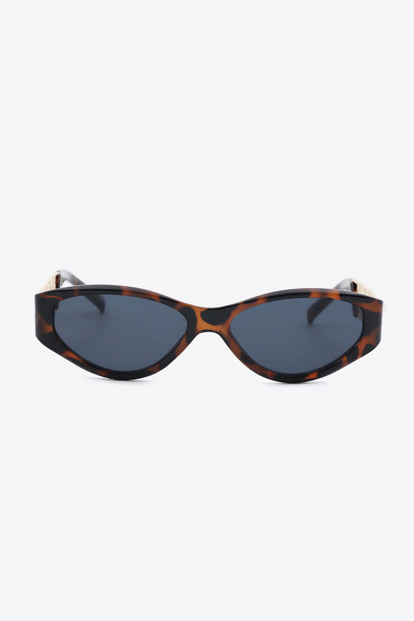 Chain Detail Temple Cat Eye Sunglasses-Teresa's Fashionista LLC