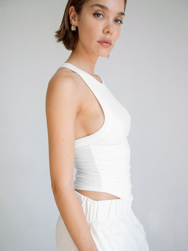 Halter Neck Ribbed Cropped Top-Teresa's Fashionista LLC