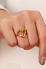 18K Gold Plated Heart-Shaped Ring-Teresa's Fashionista LLC