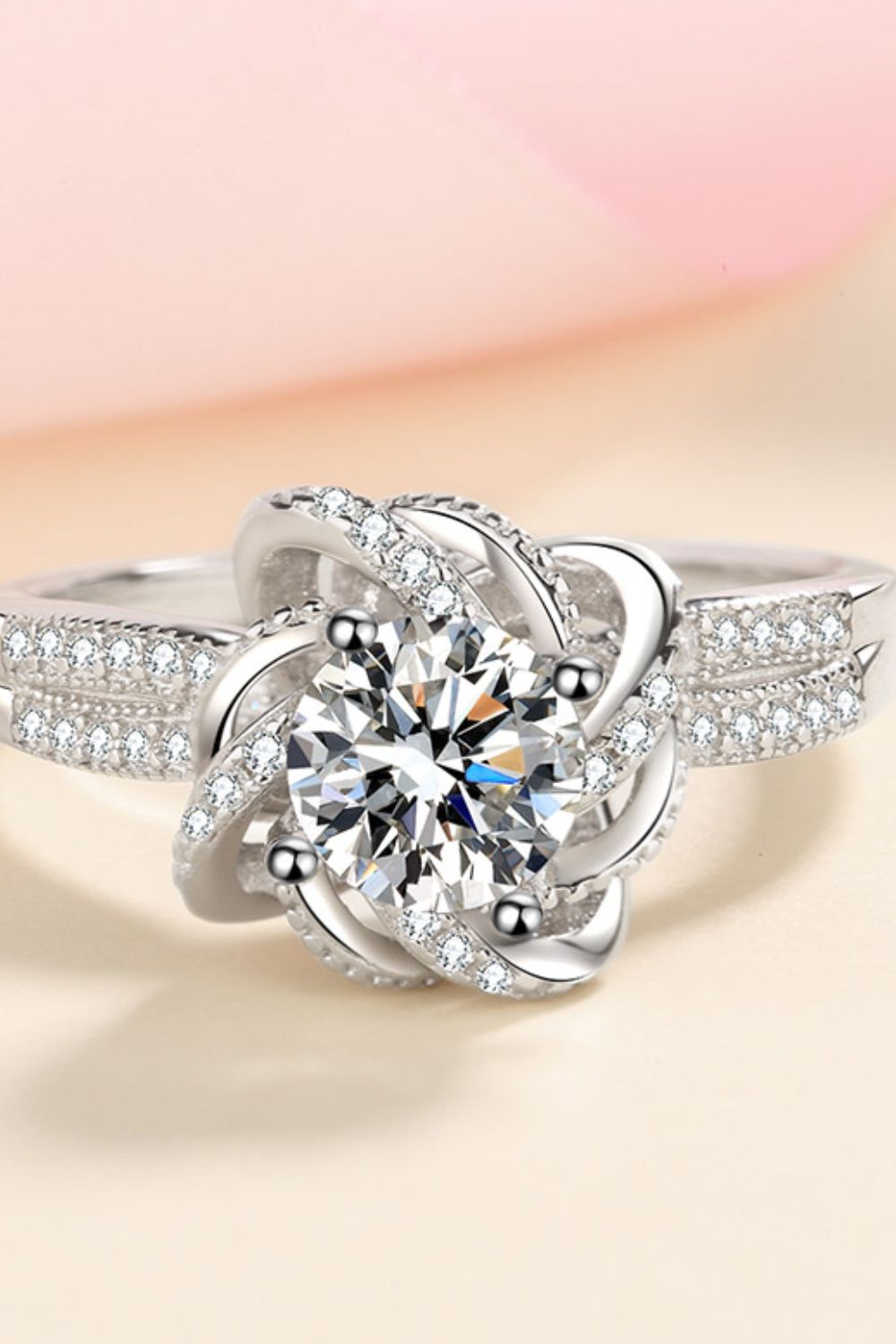 1 Carat Moissanite 925 Sterling Silver Ring-Teresa's Fashionista LLC