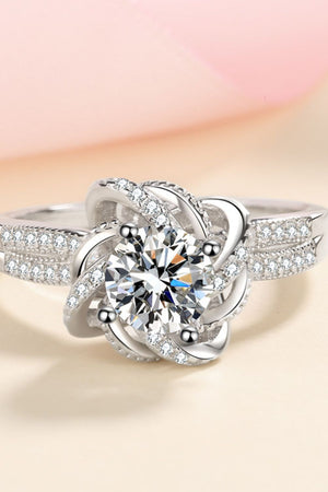 1 Carat Moissanite 925 Sterling Silver Ring-Teresa's Fashionista LLC