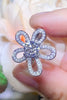 1 Carat Moissanite Flower-Shape Open Ring-Teresa's Fashionista LLC
