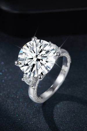 8.6 Carat Moissanite Platinum-Plated Ring-Teresa's Fashionista LLC