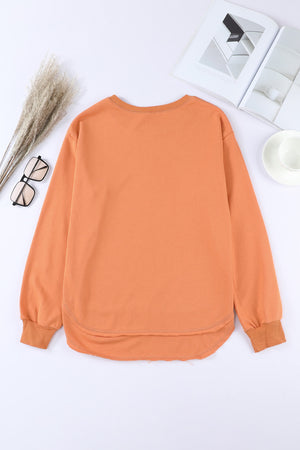 Side Slit Drop Shoulder Sweatshirt-Teresa's Fashionista LLC