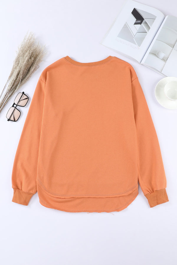 Side Slit Drop Shoulder Sweatshirt-Teresa's Fashionista LLC