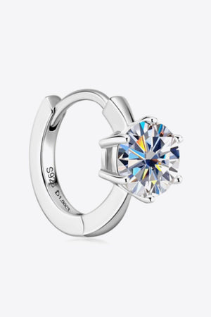 2 Carat Moissanite 925 Sterling Silver Huggie Earrings-Teresa's Fashionista LLC
