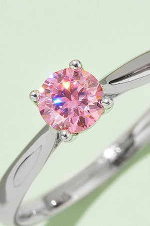 Moissanite Contrast 925 Sterling Silver Solitaire Ring-Teresa's Fashionista LLC