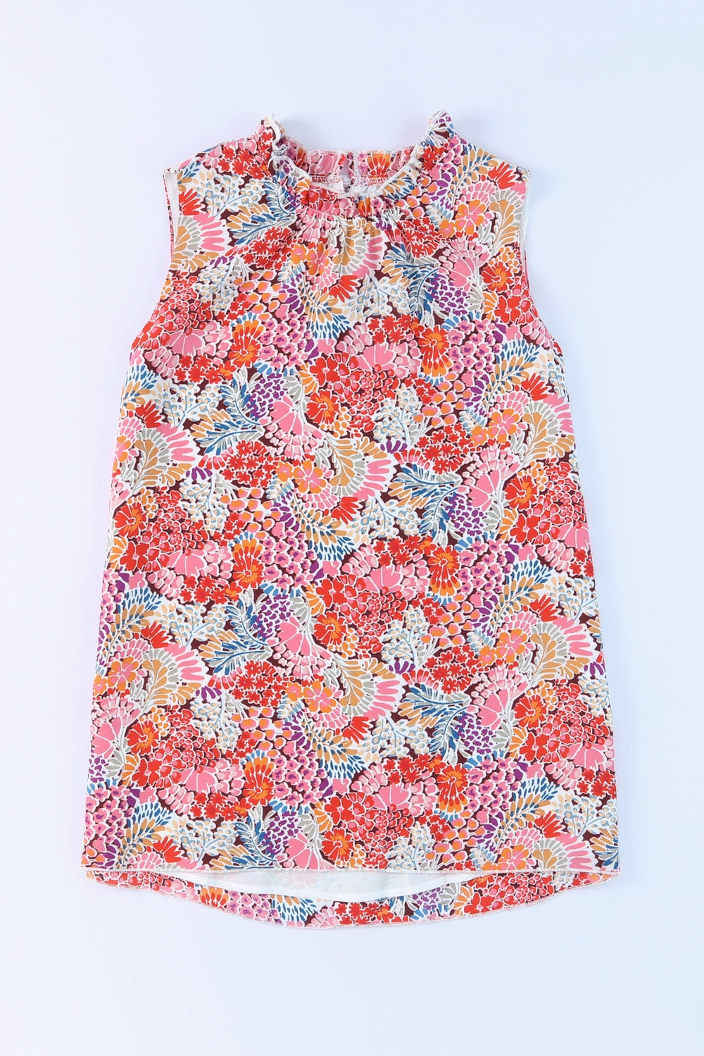 Floral Mock Neck Tank Top-Teresa's Fashionista LLC