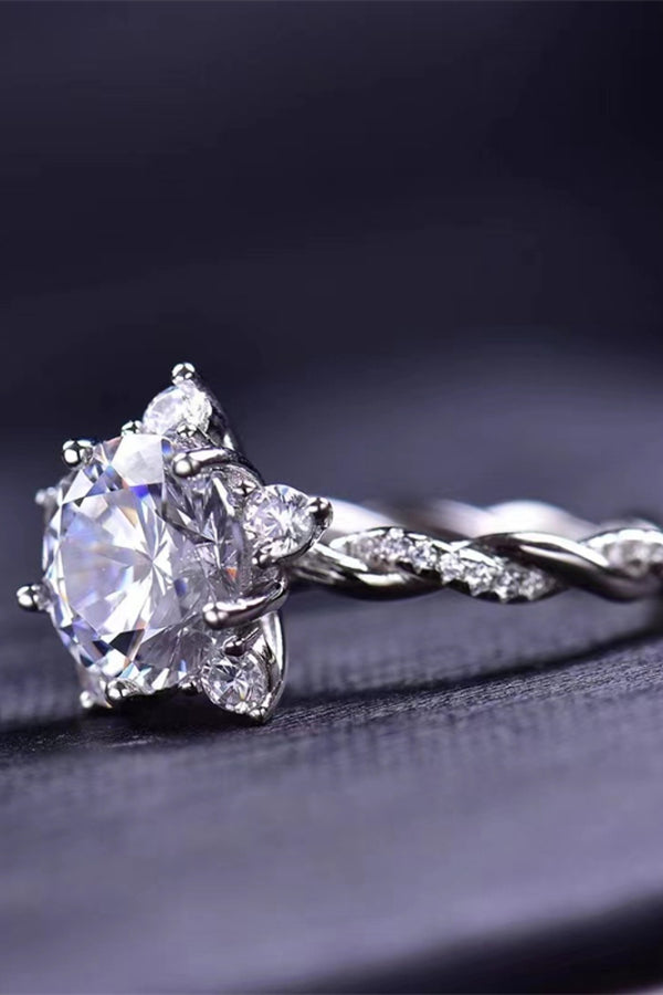 3 Carat Moissanite Twisted Ring-Teresa's Fashionista LLC