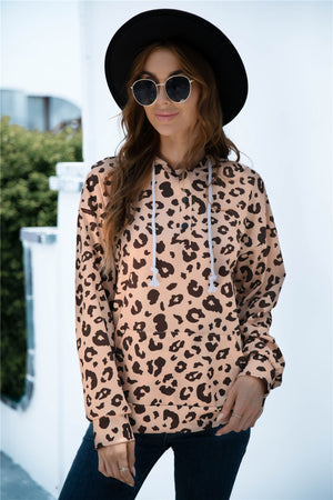 Full Size Printed Quarter-Snap Drop Shoulder Hoodie-Teresa's Fashionista LLC