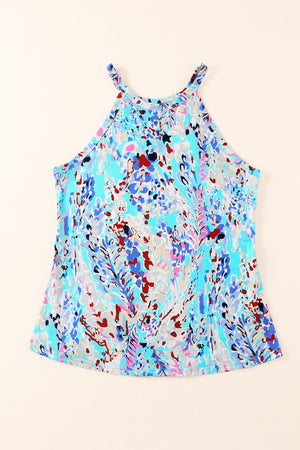 Printed Round Neck Tank Top-Teresa's Fashionista LLC