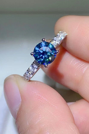 Future Style 1 Carat Moissanite Side Stone Ring-Teresa's Fashionista LLC