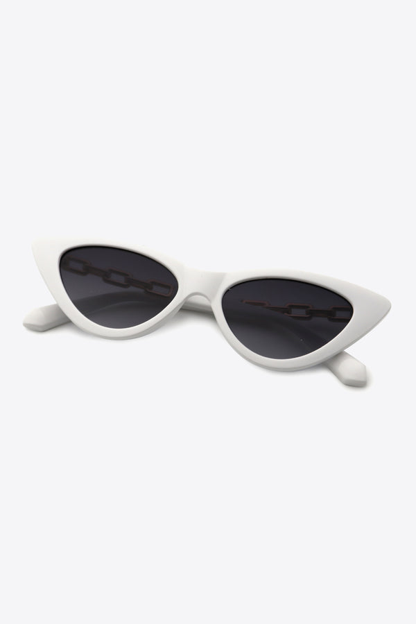 Chain Detail Cat-Eye Sunglasses-Teresa's Fashionista LLC