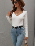 V-Neck Ribbed Knit Top-Teresa's Fashionista LLC