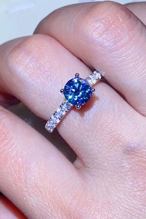 Future Style 1 Carat Moissanite Side Stone Ring-Teresa's Fashionista LLC