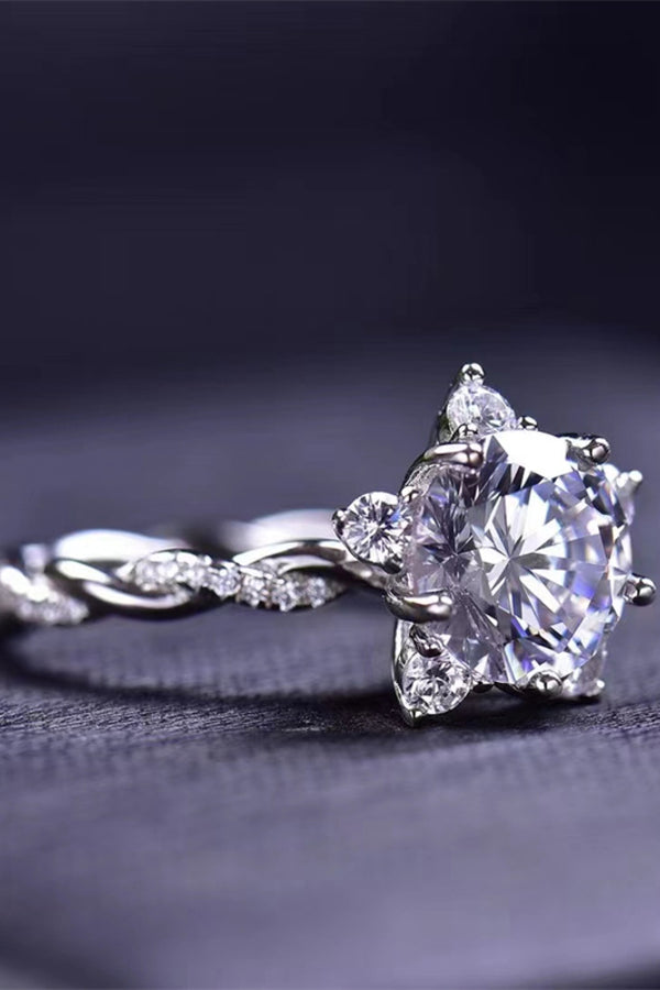 3 Carat Moissanite Twisted Ring-Teresa's Fashionista LLC