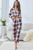 Plaid Button Front Top and Pants Lounge Set-Teresa's Fashionista LLC