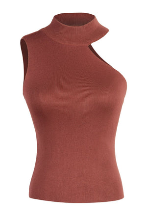 Asymmetrical Sleeveless Rib-Knit Top-Teresa's Fashionista LLC