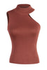 Asymmetrical Sleeveless Rib-Knit Top-Teresa's Fashionista LLC