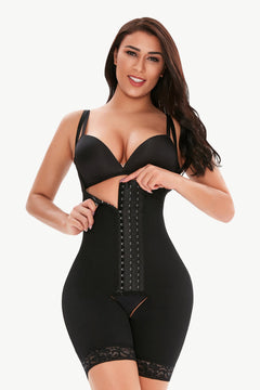 Full Size Hook-and-Eye Lace Trim Shaping Bodysuit-Teresa's Fashionista LLC