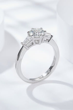 Loyal Love 1 Carat Moissanite Platinum-Plated Ring-Teresa's Fashionista LLC
