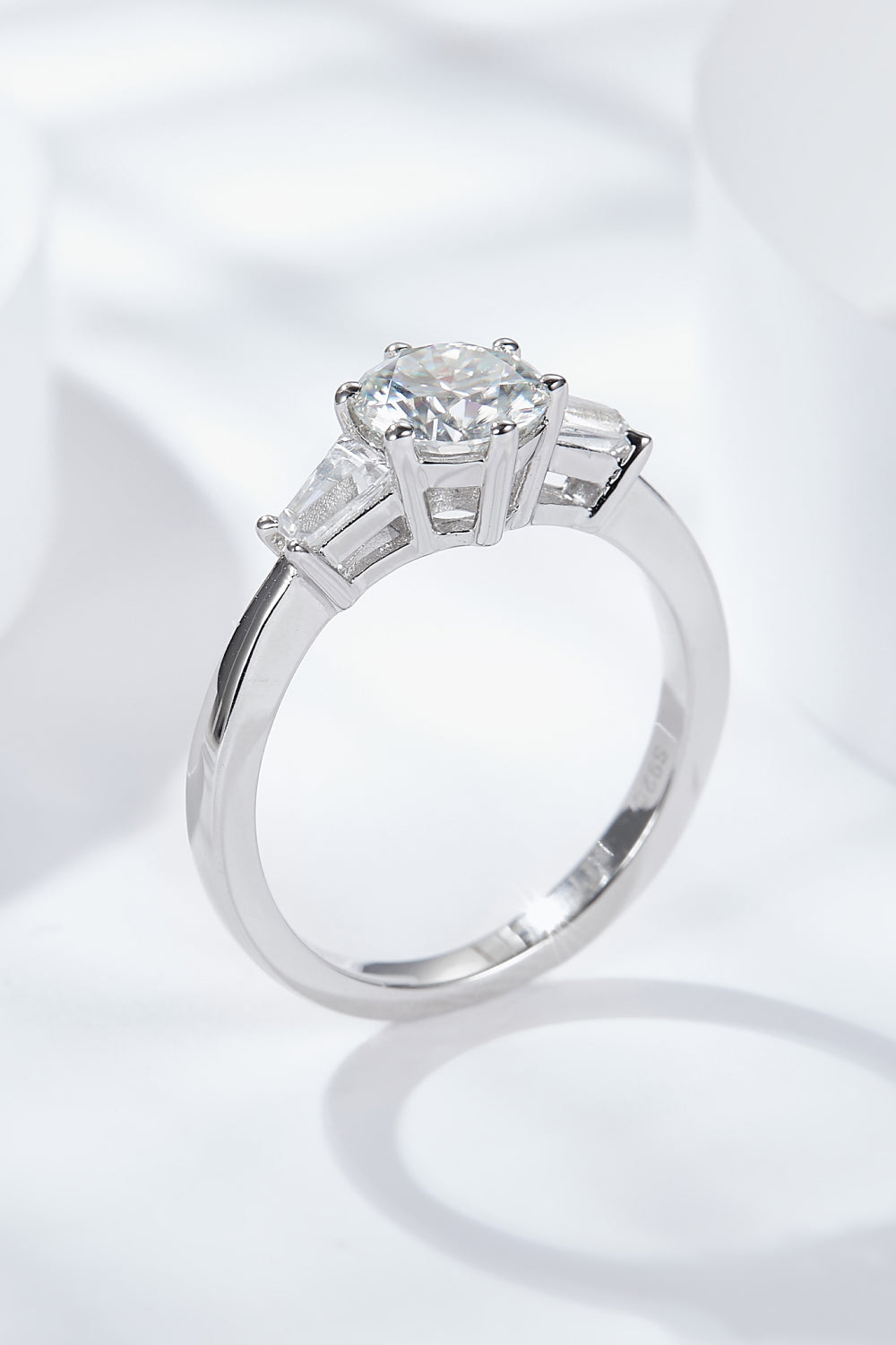 Loyal Love 1 Carat Moissanite Platinum-Plated Ring-Teresa&#39;s Fashionista LLC