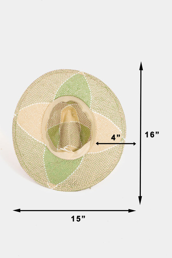 Fame Contrast Straw Braid Hat-Teresa's Fashionista LLC