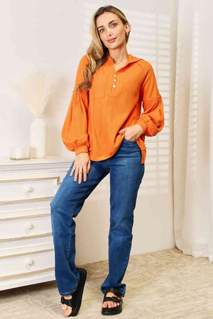 Basic Bae Side Slit Buttoned Waffle Knit Hoodie-Teresa's Fashionista LLC