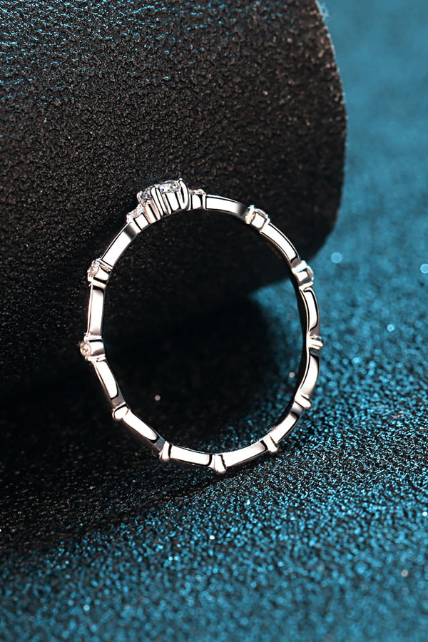 Moissanite 925 Sterling Silver Rhodium-Plated Ring-Teresa's Fashionista LLC