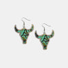 Rhinestone Trim Alloy Bull Earrings-Teresa's Fashionista LLC