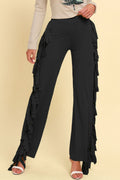 Fringe Trim Wide Leg Pants-Teresa's Fashionista LLC