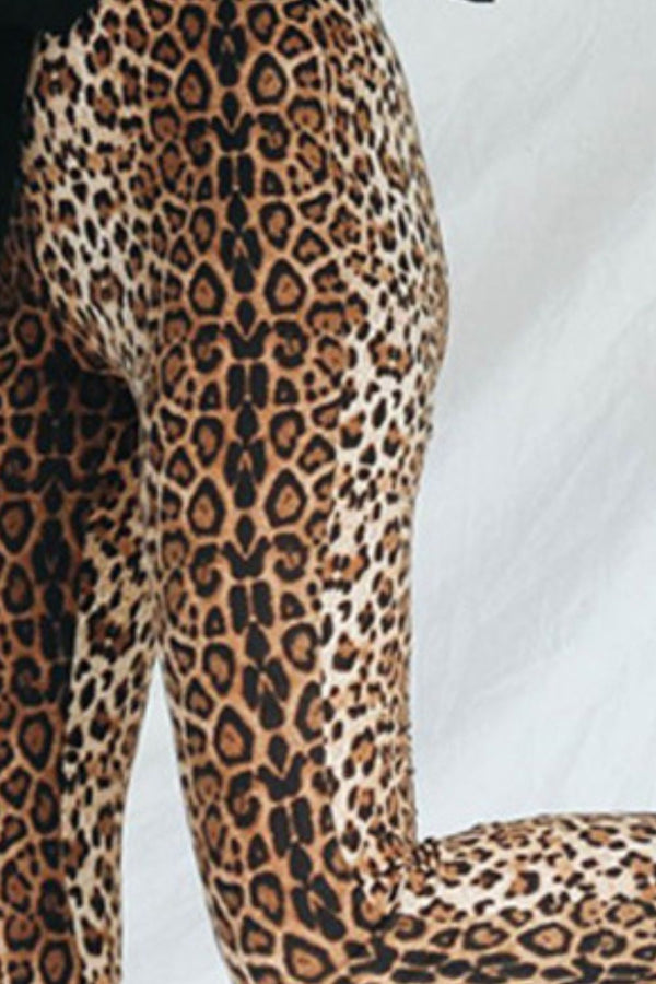 Leopard Print Flare Leg Pants-Teresa's Fashionista LLC
