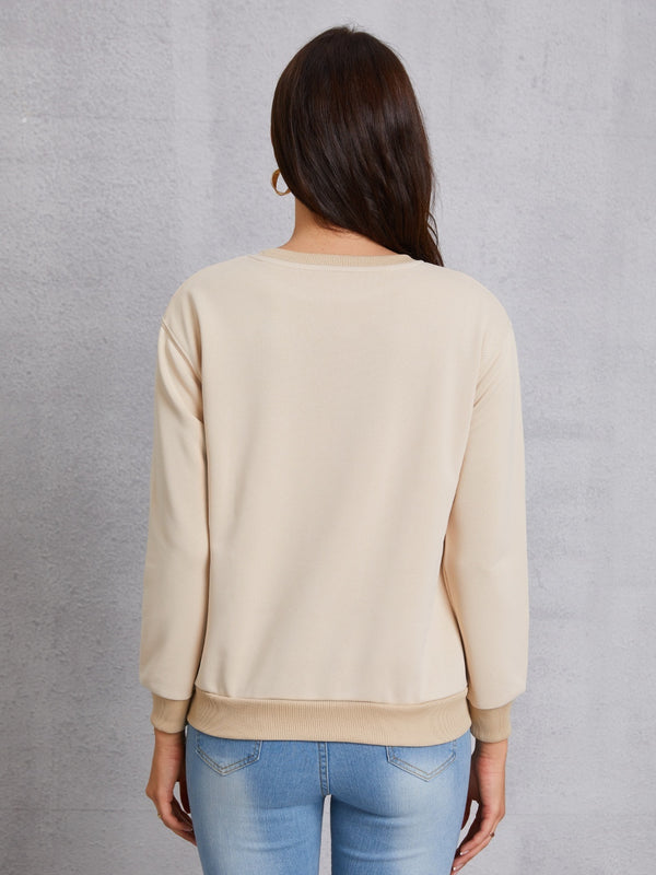 LUCK CHARMER Round Neck Sweatshirt-Teresa's Fashionista LLC