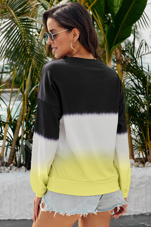 Tie-Dye Drop Shoulder Round Neck Sweatshirt-Teresa's Fashionista LLC