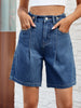 High Waist Denim Shorts with Pockets-Teresa's Fashionista LLC