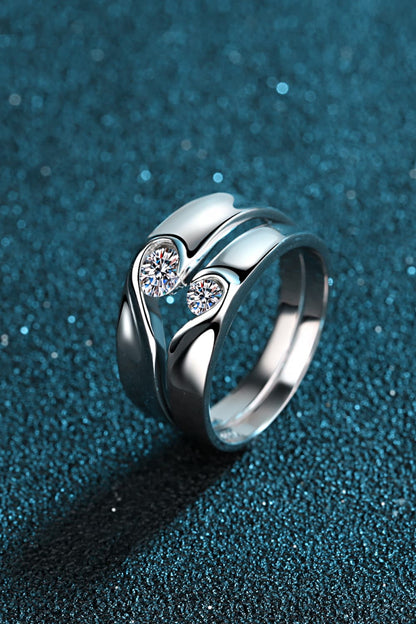 Moissanite Rhodium-Plated Ring-Teresa&#39;s Fashionista LLC