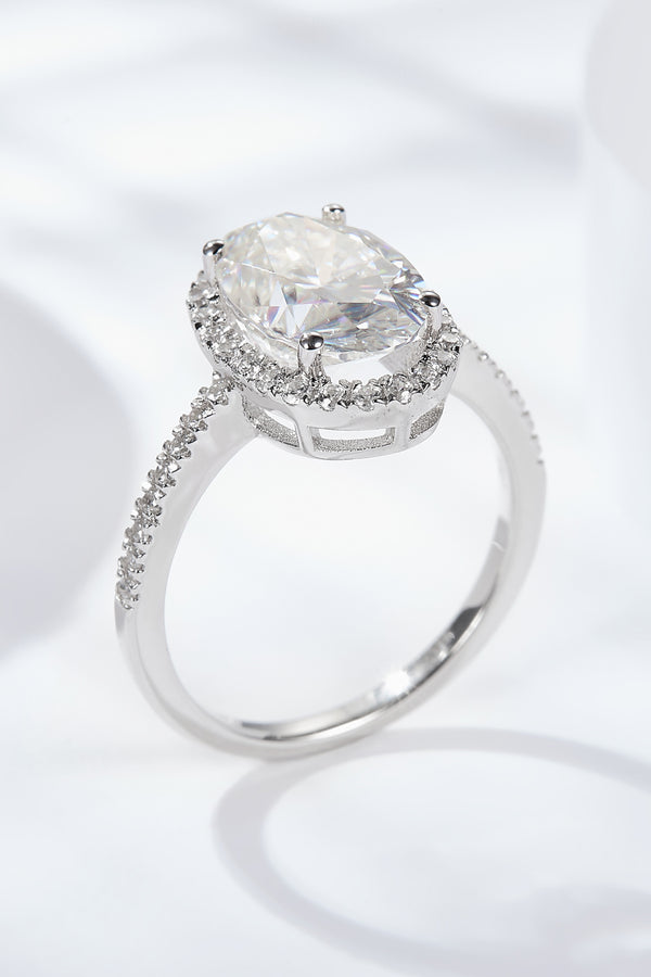 4.5 Carat Moissanite Halo Ring-Teresa's Fashionista LLC