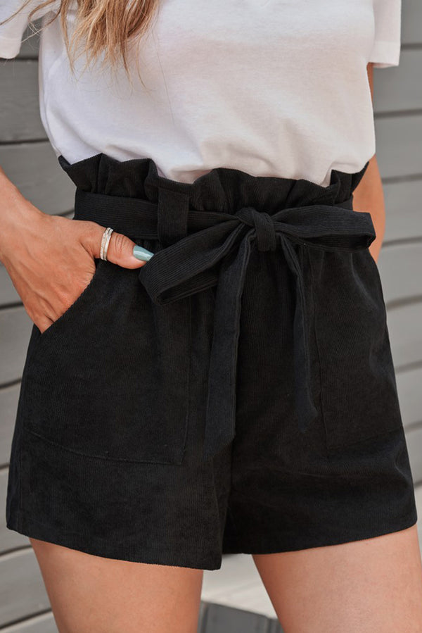 Paperbag Waist Belted Pocket Shorts-Teresa's Fashionista LLC