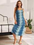 Printed Tie Shoulder Midi Night Dress-Teresa's Fashionista LLC