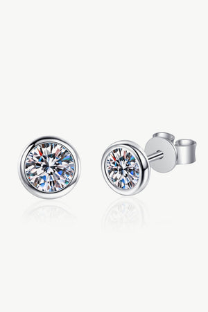 Moissanite Round-Shaped Stud Earrings-Teresa's Fashionista LLC
